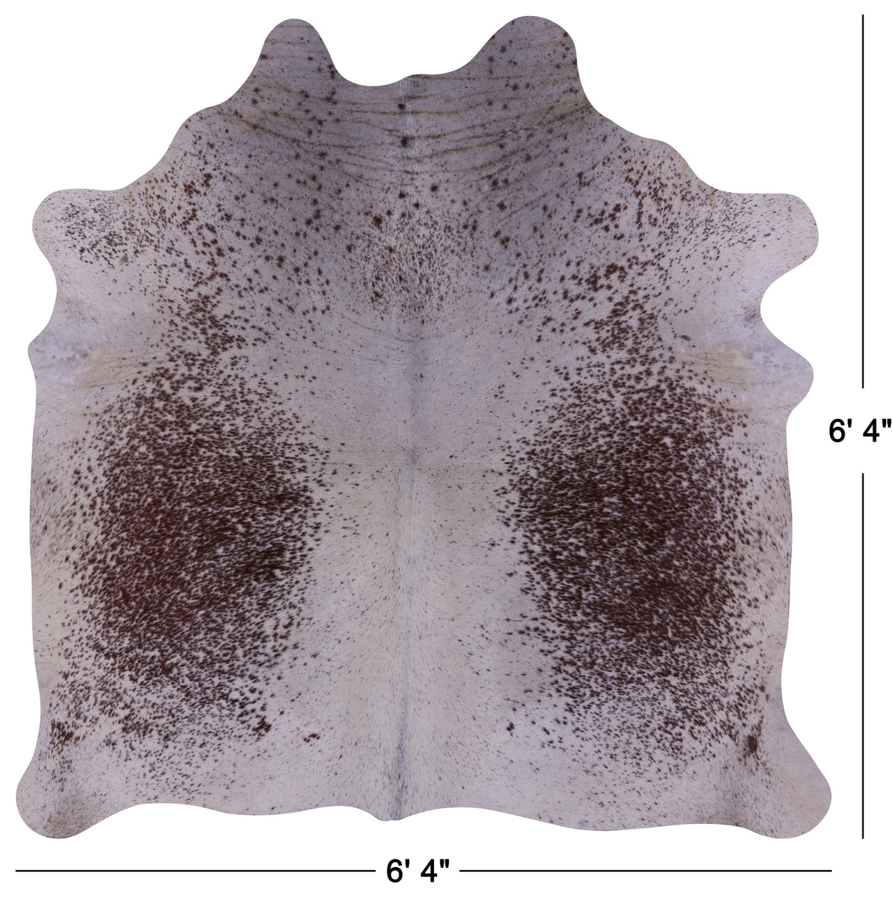 Brown Salt & Pepper Natural Cowhide Rug - Large 6' 4"H x 6' 4"W