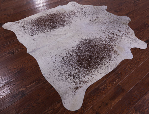 Brown Salt & Pepper Natural Cowhide Rug - Large 6' 4