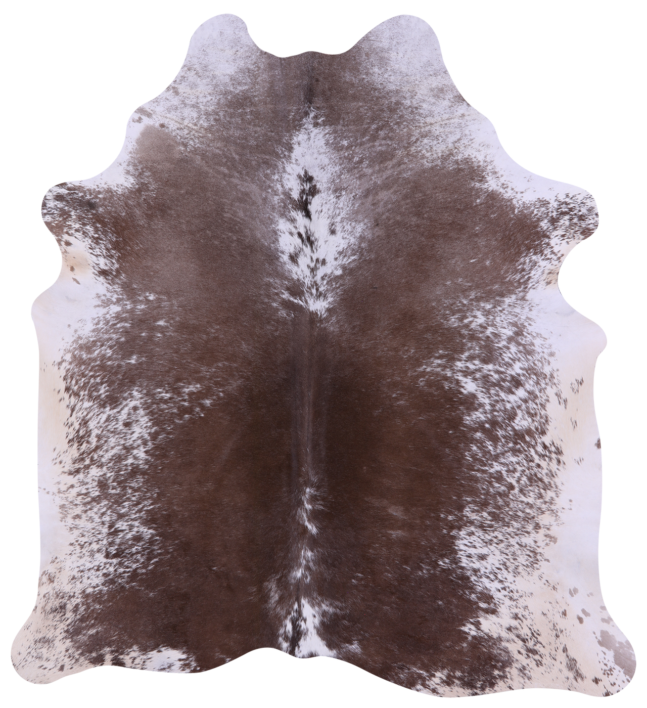 Brown Salt & Pepper Natural Cowhide Rug - Large 6' 10"H x 6' 2"W