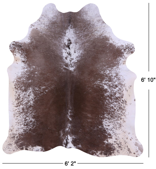 Brown Salt & Pepper Natural Cowhide Rug - Large 6' 10