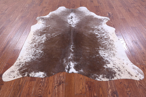 Brown Salt & Pepper Natural Cowhide Rug - Large 6' 10