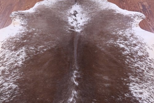 Brown Salt & Pepper Natural Cowhide Rug - Large 6' 10