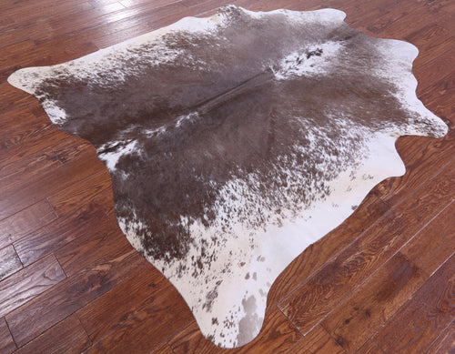 Brown Salt & Pepper Natural Cowhide Rug - Large 6' 10