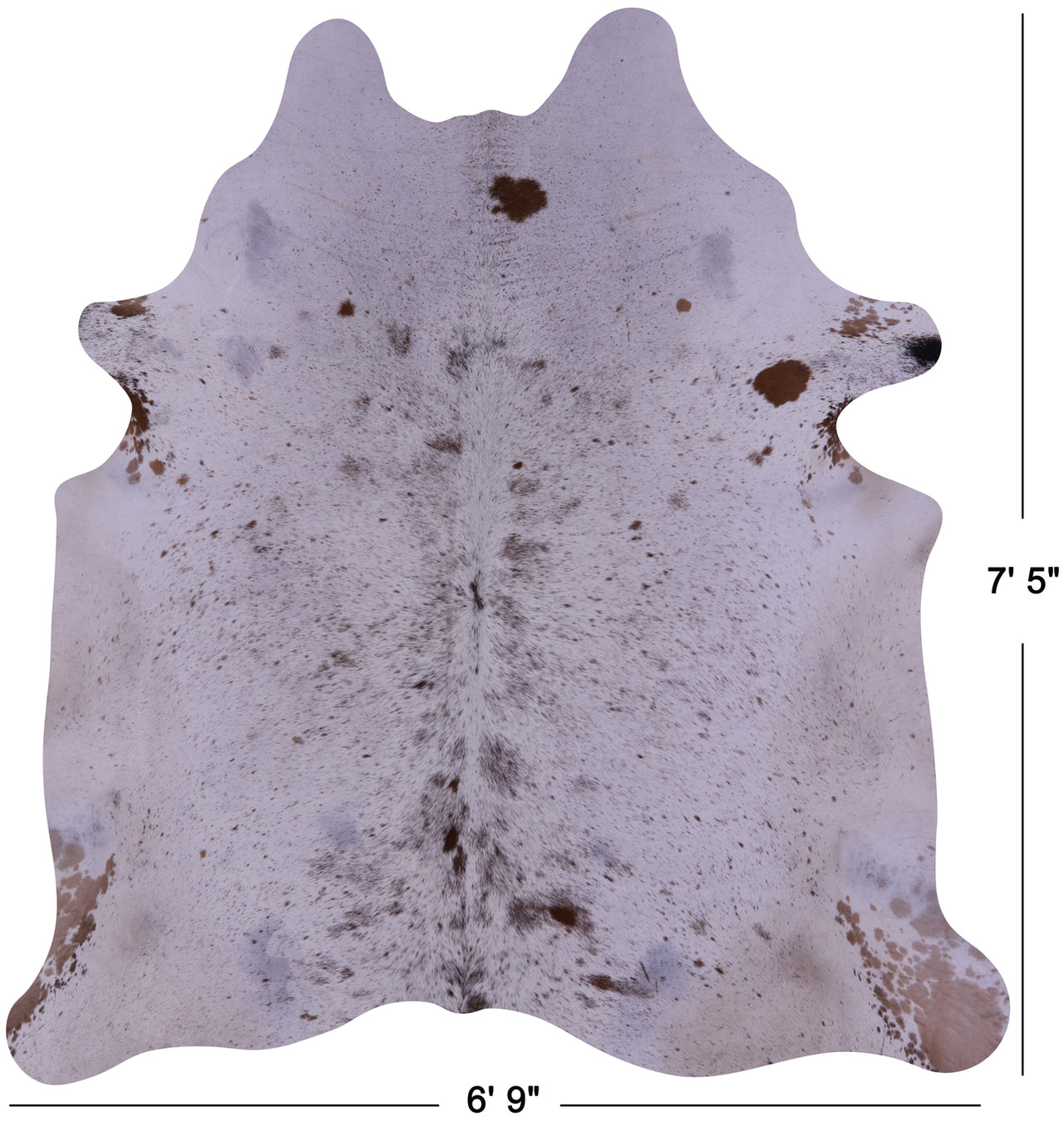 Brown Salt & Pepper Natural Cowhide Rug - X-Large 7' 5"H x 6' 9"W