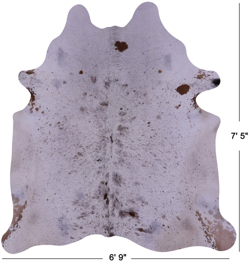 Brown Salt & Pepper Natural Cowhide Rug - X-Large 7' 5