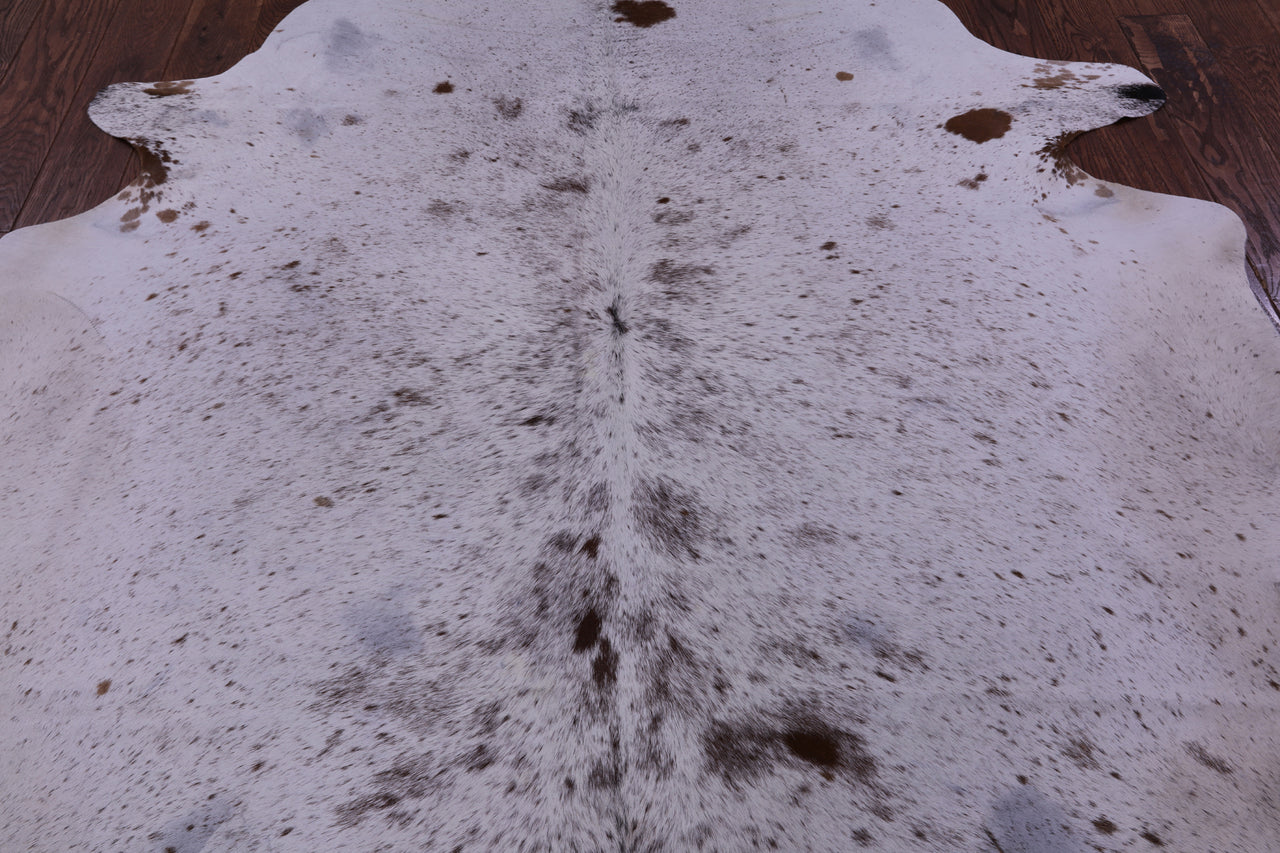 Brown Salt & Pepper Natural Cowhide Rug - X-Large 7' 5"H x 6' 9"W