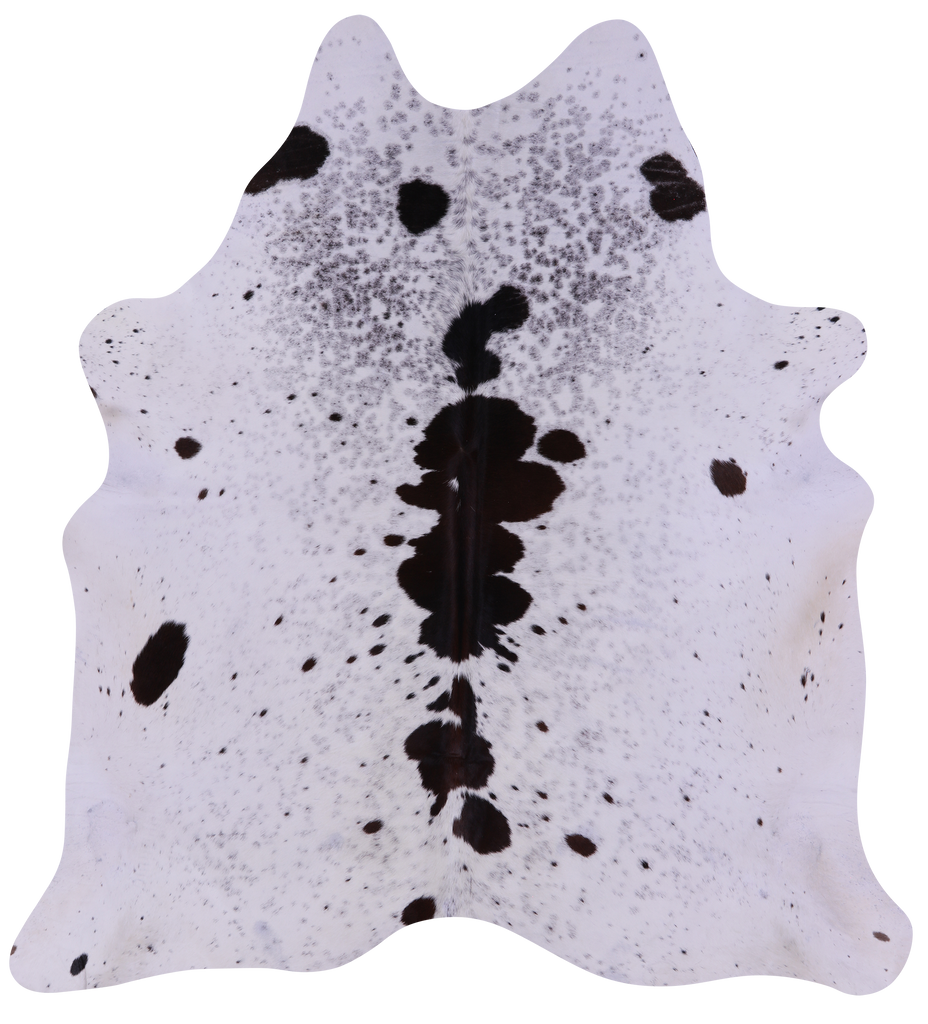 Brown Salt & Pepper Natural Cowhide Rug - X-Large 7' 5"H x 6' 10"W