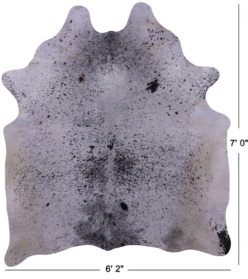 Black Salt & Pepper Natural Cowhide Rug - X-Large 7' 0