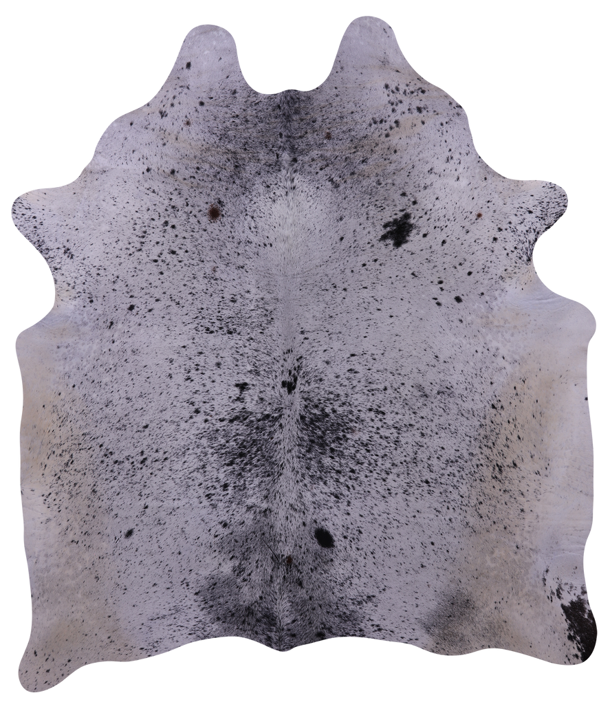 Black Salt & Pepper Natural Cowhide Rug - X-Large 7' 0"H x 6' 2"W