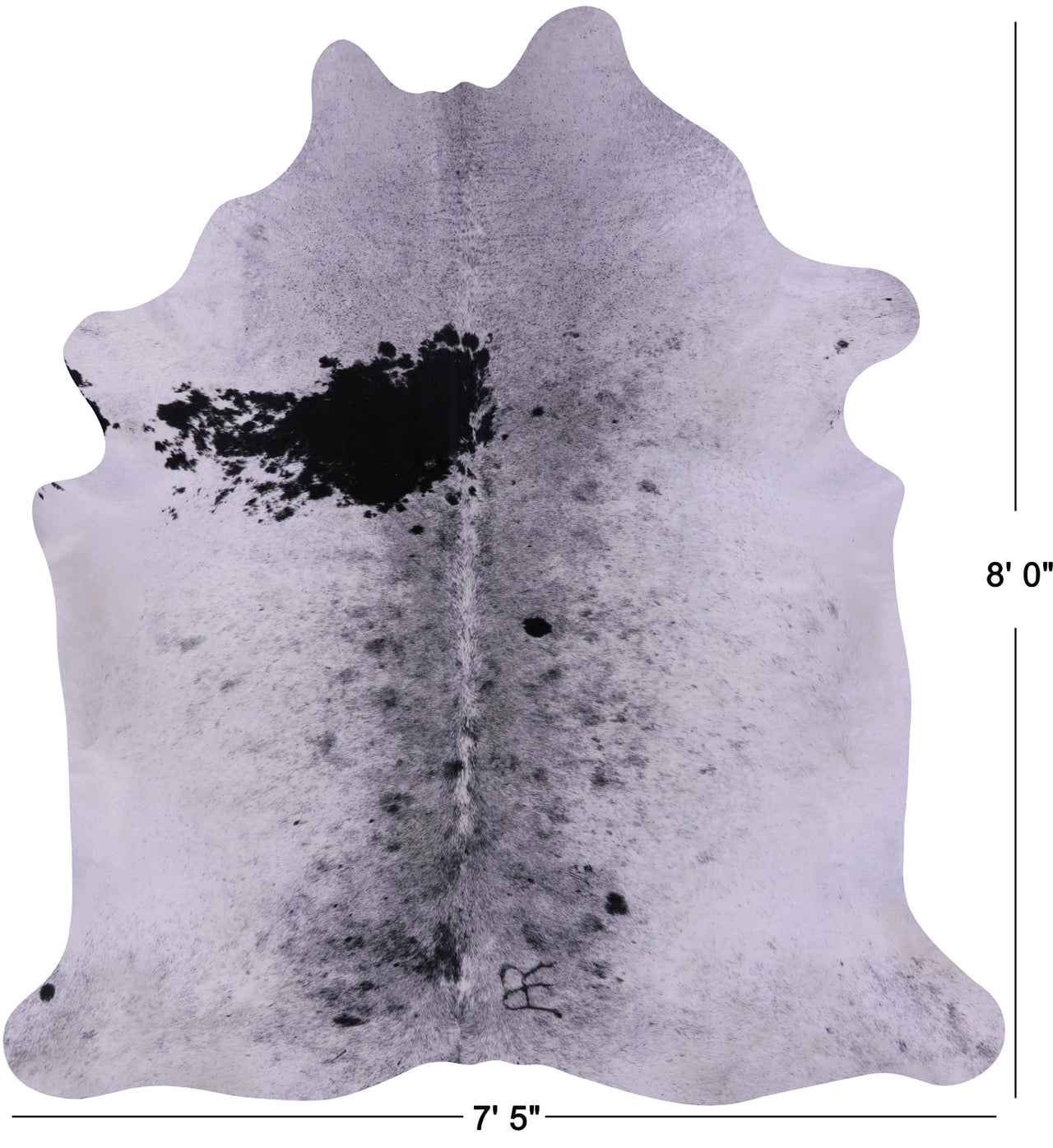 Black Salt & Pepper Natural Cowhide Rug - XX-Large 8' 0"H x 7' 5"W