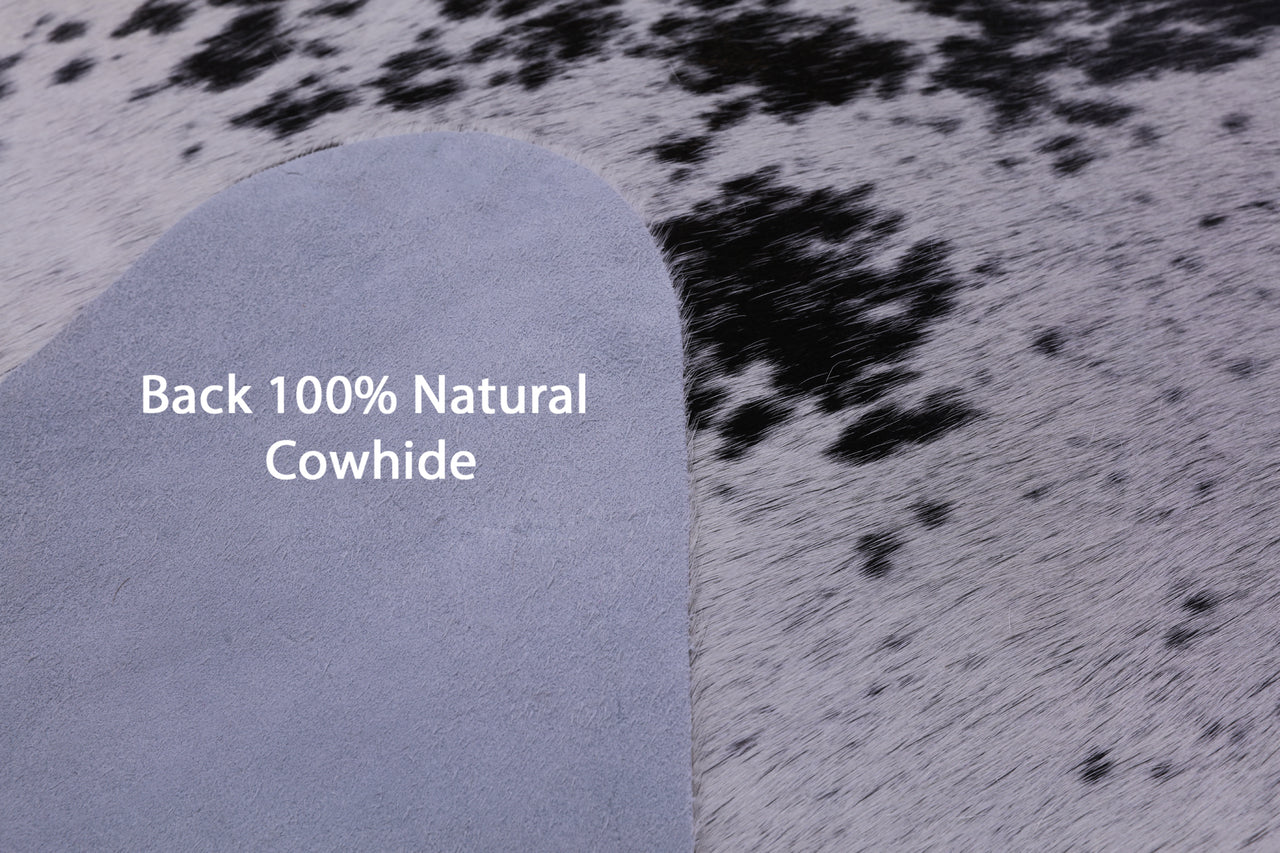 Black Salt & Pepper Natural Cowhide Rug - Large 6' 11"H x 6' 5"W