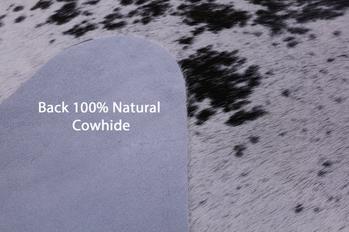 Black Salt & Pepper Natural Cowhide Rug - Large 6' 11
