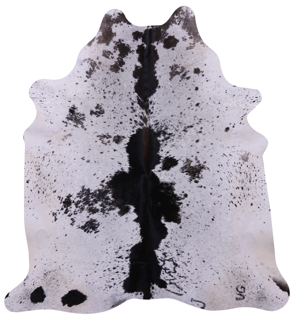 Black Salt & Pepper Natural Cowhide Rug - Large 6' 11"H x 6' 5"W
