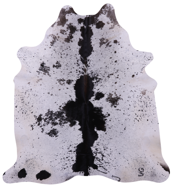 Black Salt & Pepper Natural Cowhide Rug - Large 6' 11"H x 6' 5"W