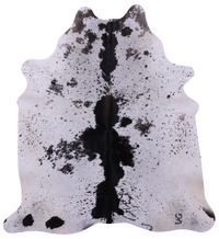 Thumbnail for Black Salt & Pepper Natural Cowhide Rug - Large 6' 11