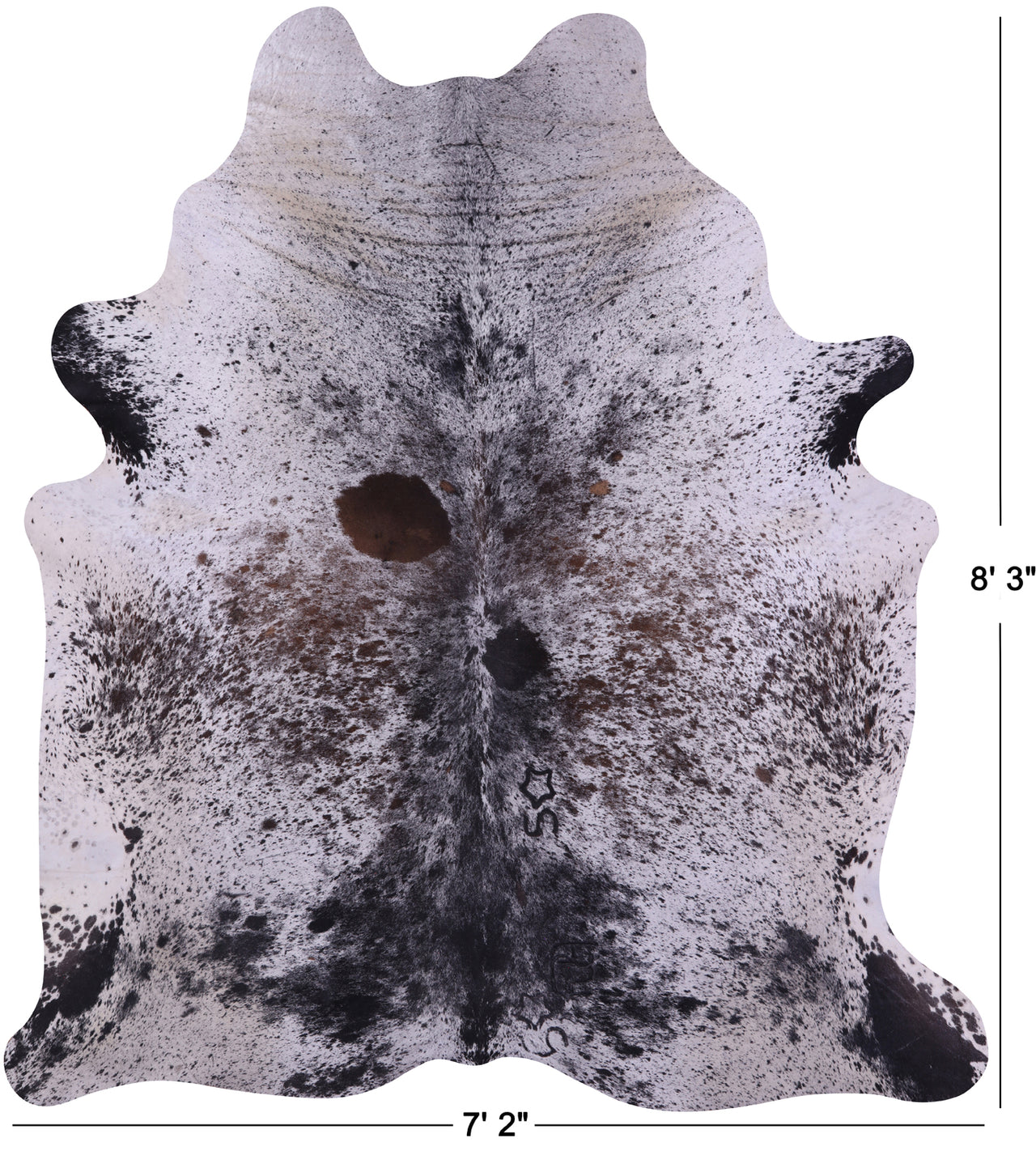 Brown Salt & Pepper Natural Cowhide Rug - XX-Large 8' 3"H x 7' 2"W