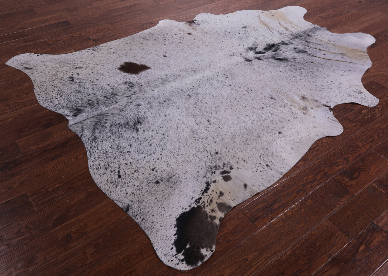 Black Salt & Pepper Natural Cowhide Rug - XX-Large 8' 3"H x 6' 7"W