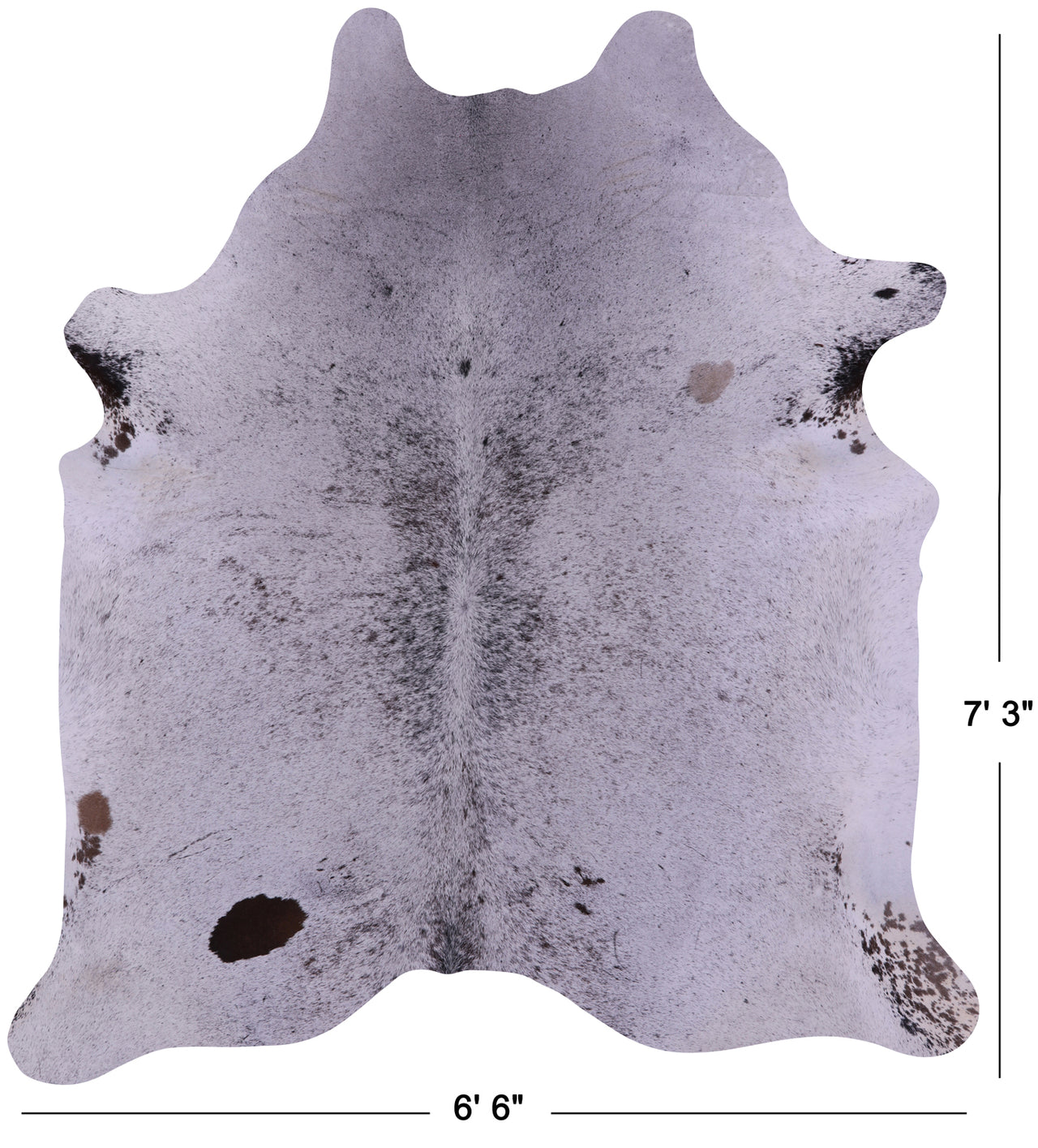Brown Salt & Pepper Natural Cowhide Rug - X-Large 7' 3"H x 6' 6"W