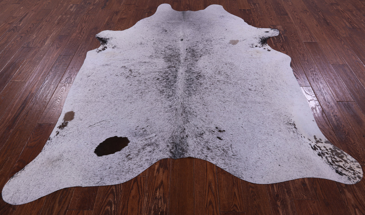 Brown Salt & Pepper Natural Cowhide Rug - X-Large 7' 3"H x 6' 6"W