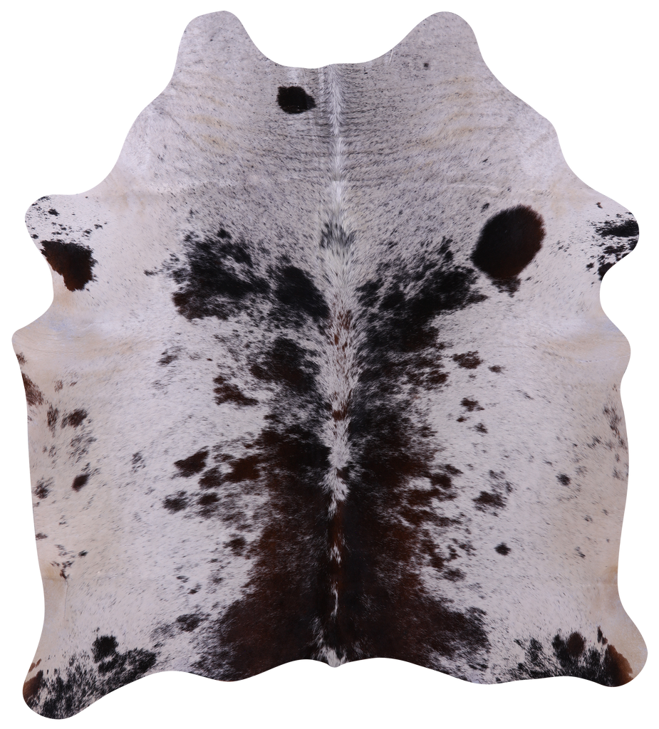Brown Salt & Pepper Natural Cowhide Rug - Large 6' 7"H x 6' 0"W