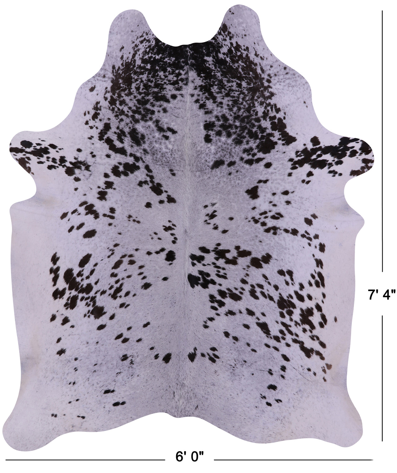 Brown Salt & Pepper Natural Cowhide Rug - X-Large 7' 4"H x 6' 0"W