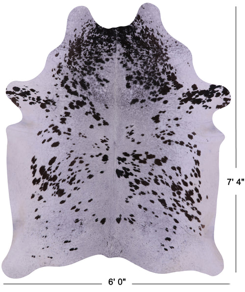 Brown Salt & Pepper Natural Cowhide Rug - X-Large 7' 4