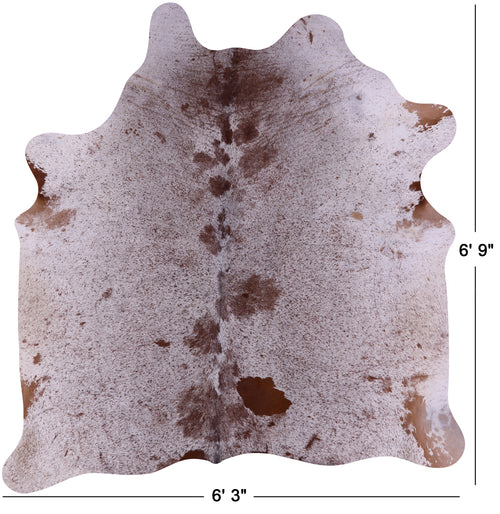 Brown Salt & Pepper Natural Cowhide Rug - Large 6' 9