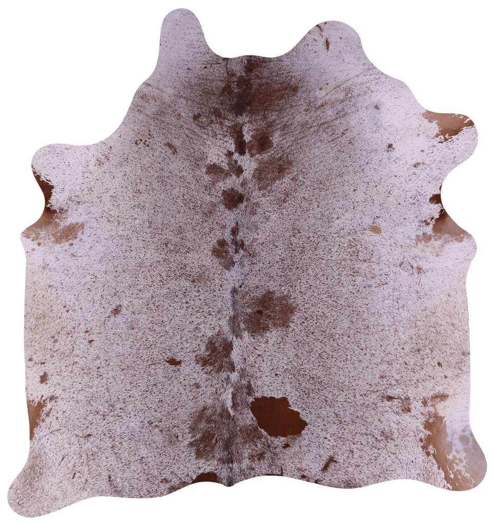 Brown Salt & Pepper Natural Cowhide Rug - Large 6' 9"H x 6' 3"W