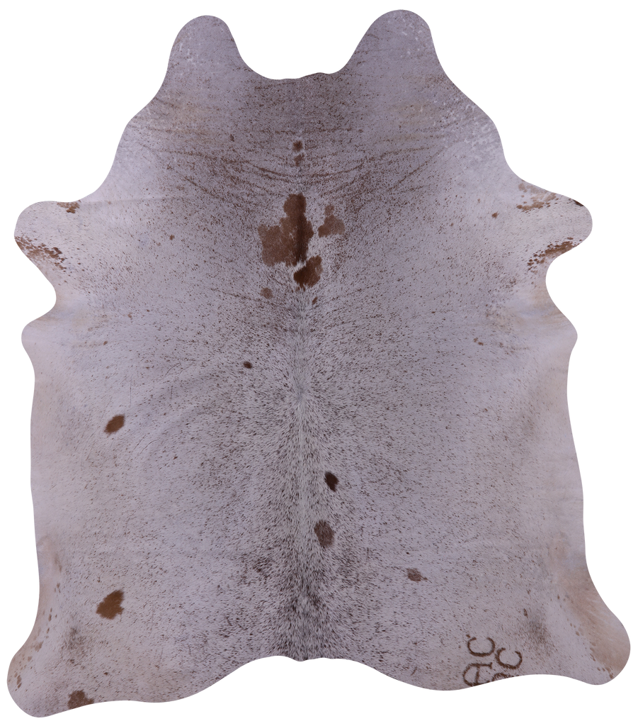 Brown Salt & Pepper Natural Cowhide Rug - Large 6' 11"H x 6' 2"W