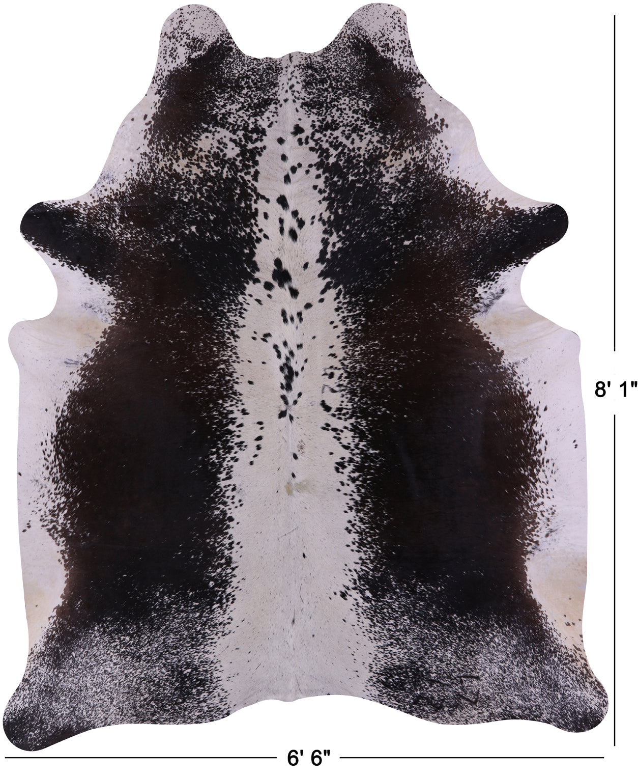 Brown Salt & Pepper Natural Cowhide Rug - XX-Large 8' 1"H x 6' 6"W