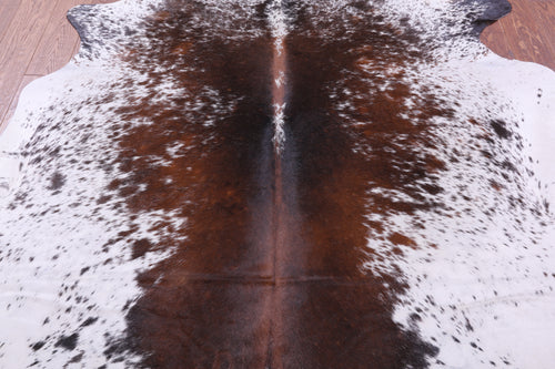Brown Salt & Pepper Natural Cowhide Rug - X-Large 7' 1