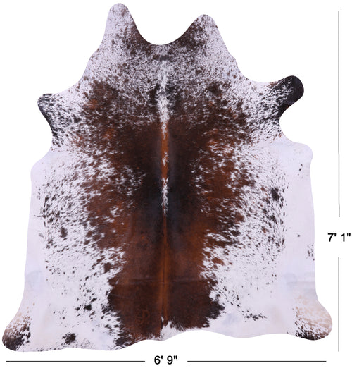 Brown Salt & Pepper Natural Cowhide Rug - X-Large 7' 1