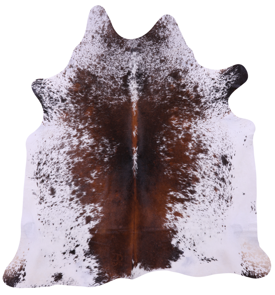 Brown Salt & Pepper Natural Cowhide Rug - X-Large 7' 1"H x 6' 9"W