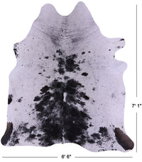 Thumbnail for Black Salt & Pepper Natural Cowhide Rug - X-Large 7' 1