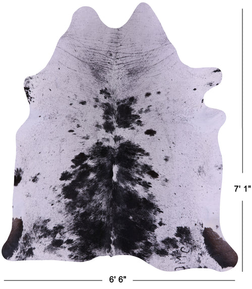 Black Salt & Pepper Natural Cowhide Rug - X-Large 7' 1