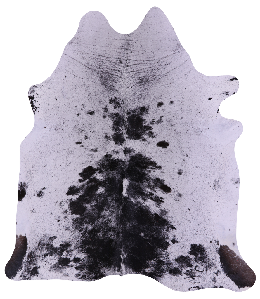 Black Salt & Pepper Natural Cowhide Rug - X-Large 7' 1"H x 6' 6"W
