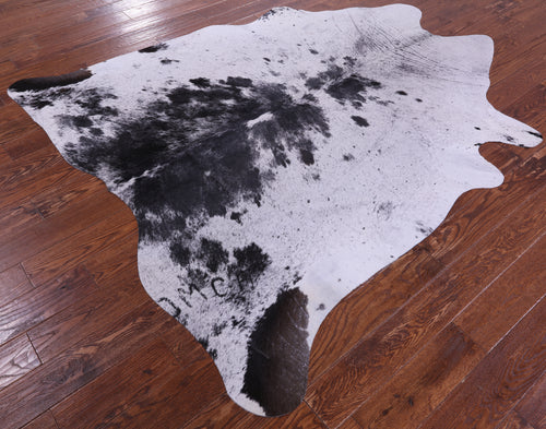 Black Salt & Pepper Natural Cowhide Rug - X-Large 7' 1