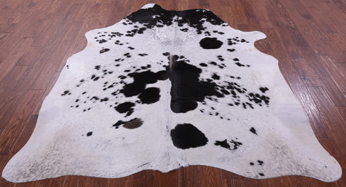 Black Salt & Pepper Natural Cowhide Rug - X-Large 7' 4