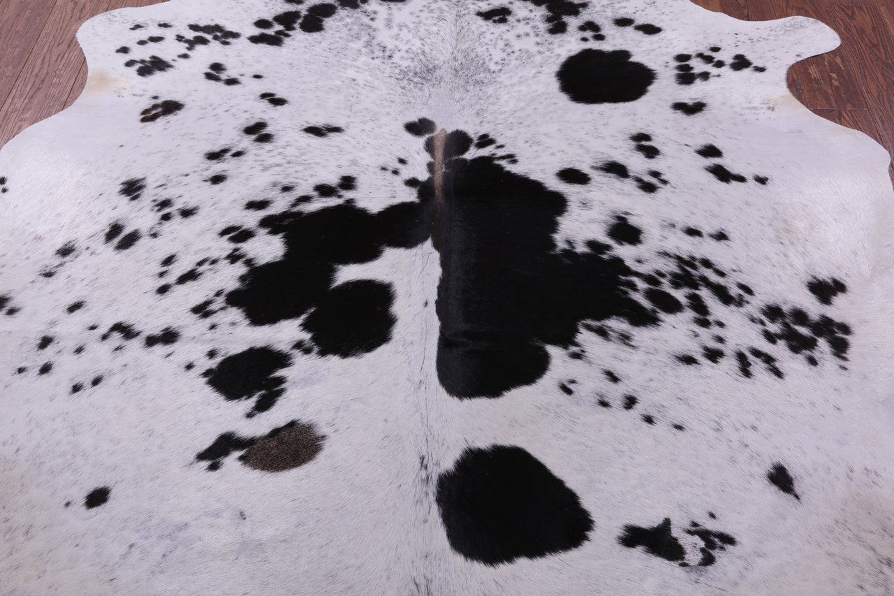 Black Salt & Pepper Natural Cowhide Rug - X-Large 7' 4"H x 6' 5"W