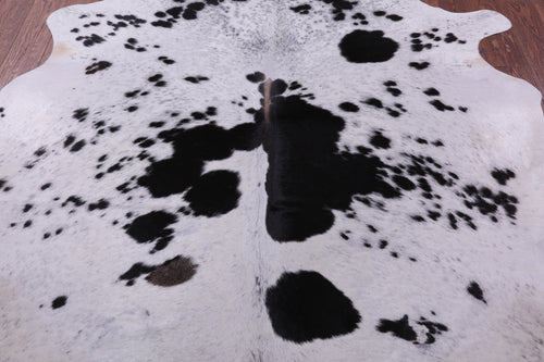 Black Salt & Pepper Natural Cowhide Rug - X-Large 7' 4