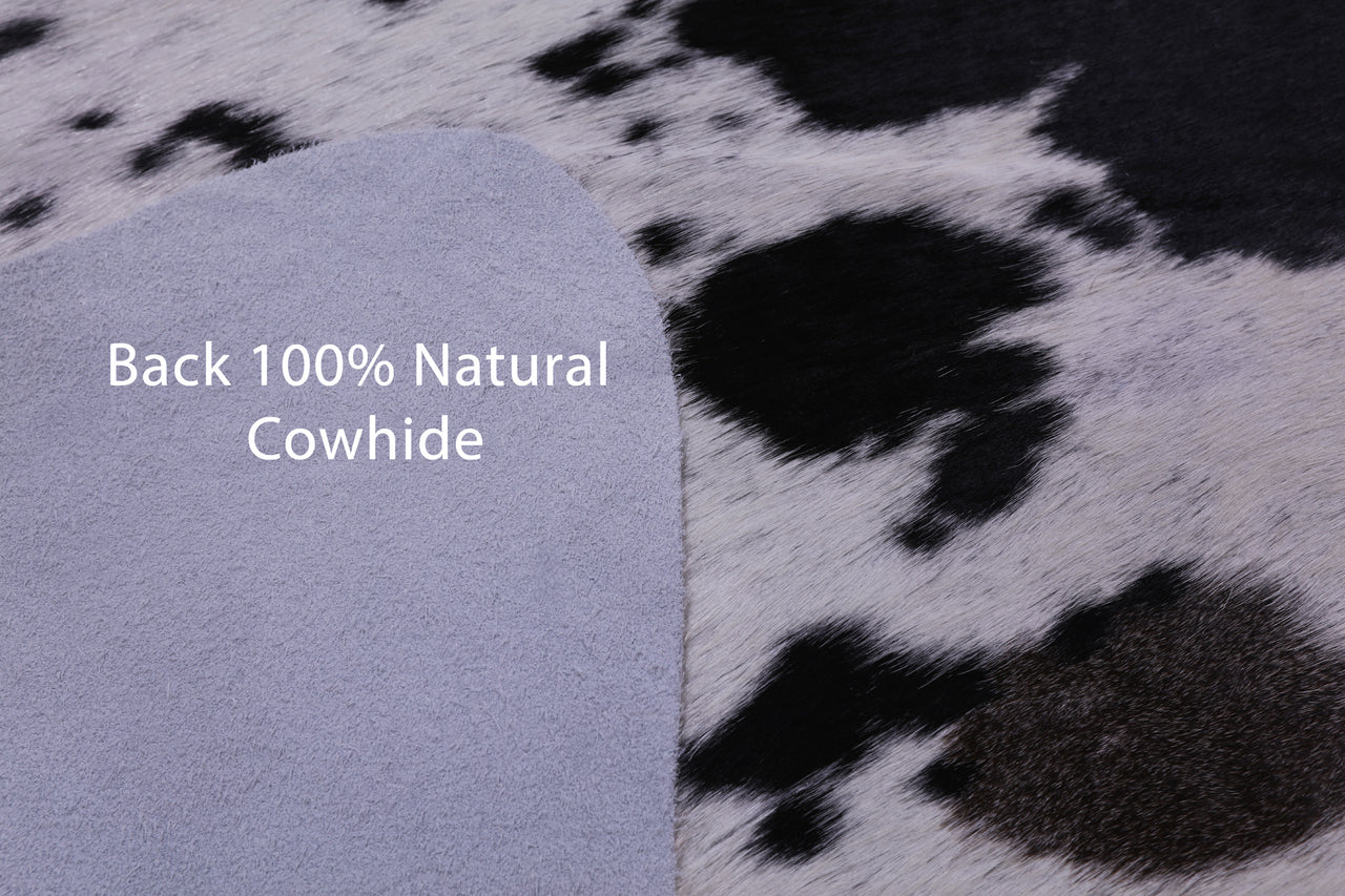 Black Salt & Pepper Natural Cowhide Rug - X-Large 7' 4"H x 6' 5"W