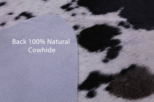 Black Salt & Pepper Natural Cowhide Rug - X-Large 7' 4
