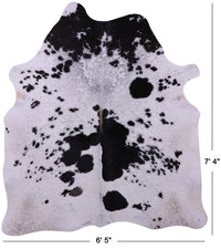 Thumbnail for Black Salt & Pepper Natural Cowhide Rug - X-Large 7' 4