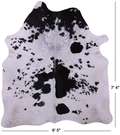 Black Salt & Pepper Natural Cowhide Rug - X-Large 7' 4