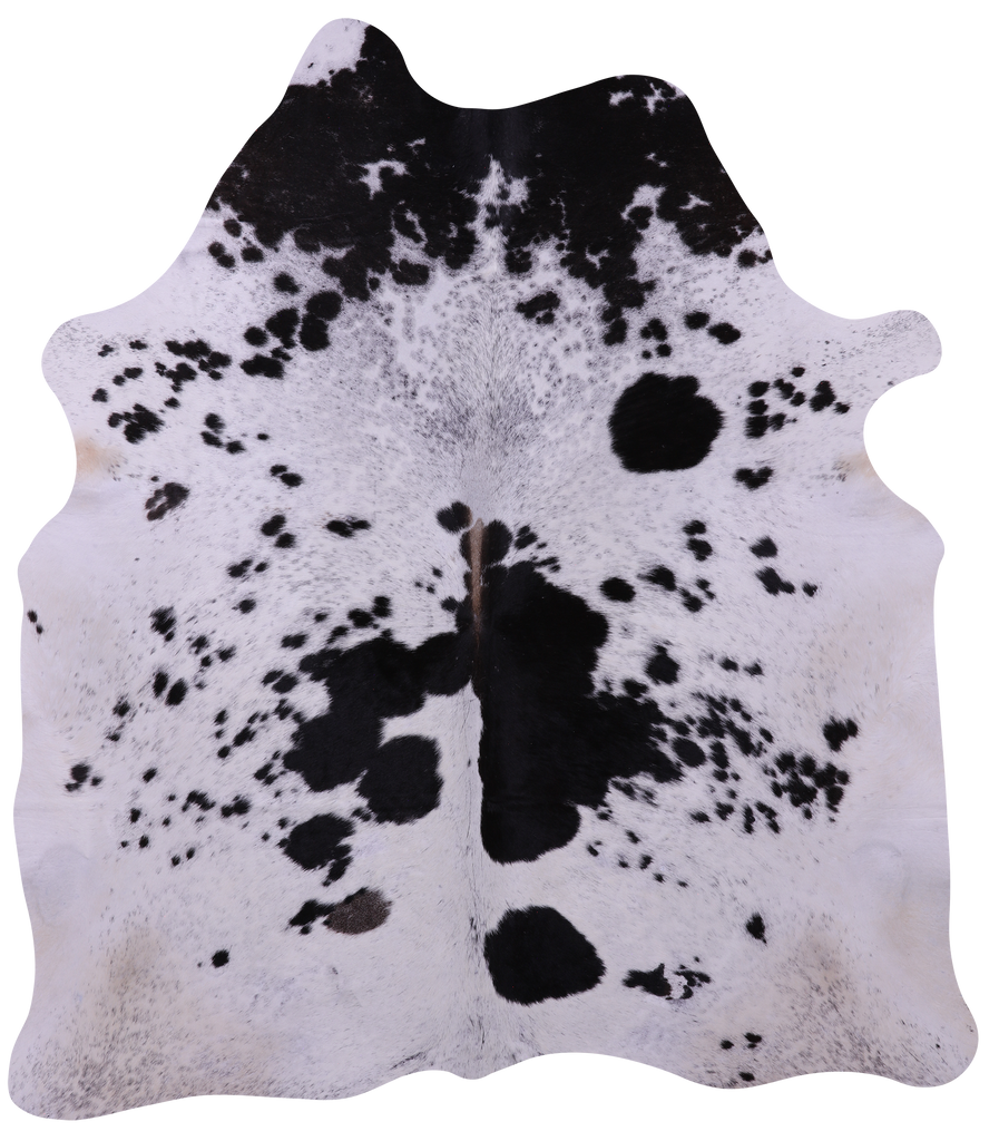 Black Salt & Pepper Natural Cowhide Rug - X-Large 7' 4"H x 6' 5"W