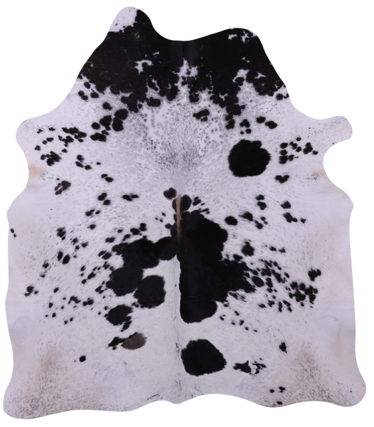 Black Salt & Pepper Natural Cowhide Rug - X-Large 7' 4"H x 6' 5"W