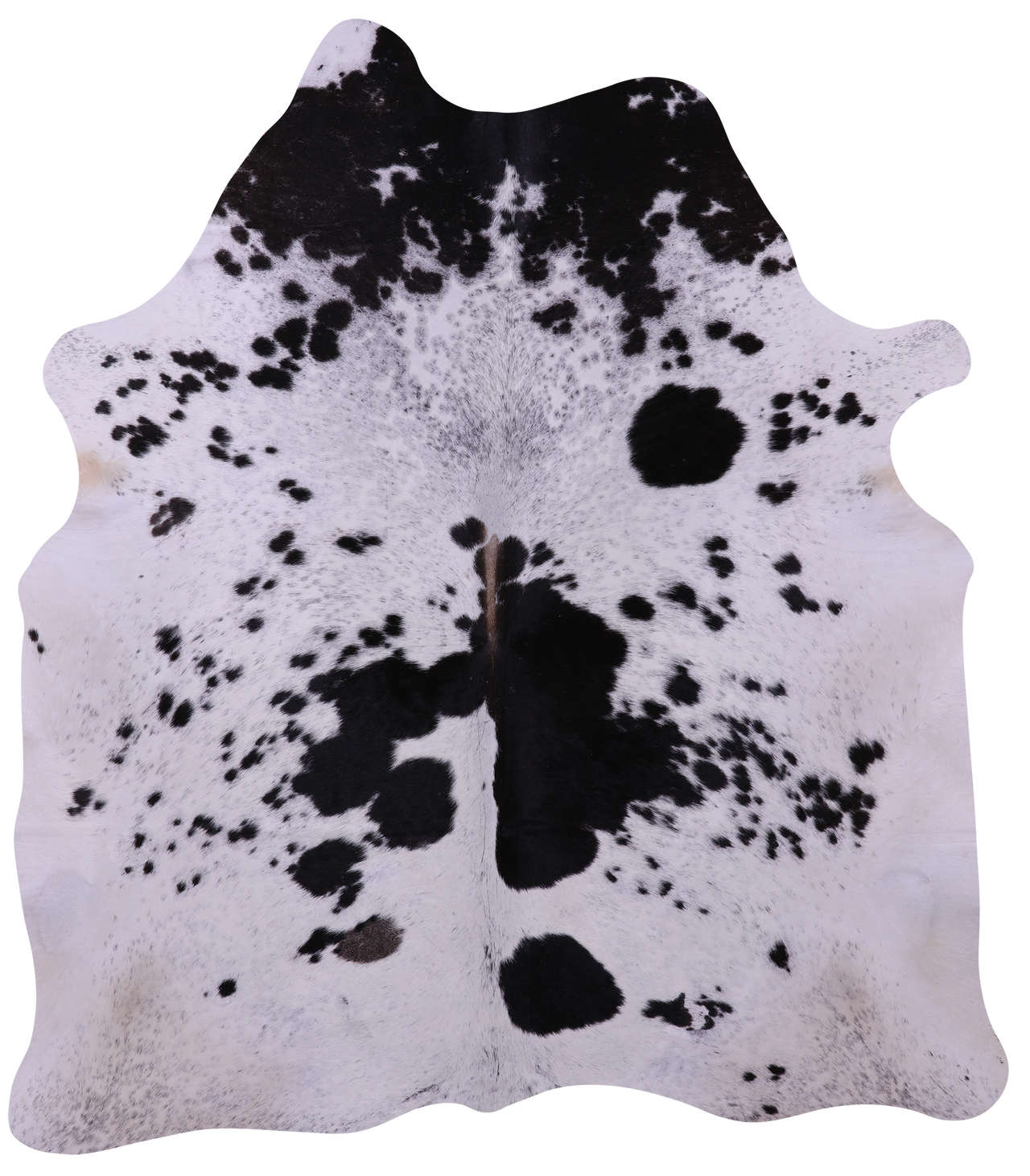 Black Salt & Pepper Natural Cowhide Rug - X-Large 7' 4"H x 6' 5"W