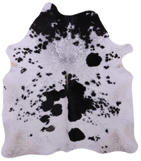 Thumbnail for Black Salt & Pepper Natural Cowhide Rug - X-Large 7' 4