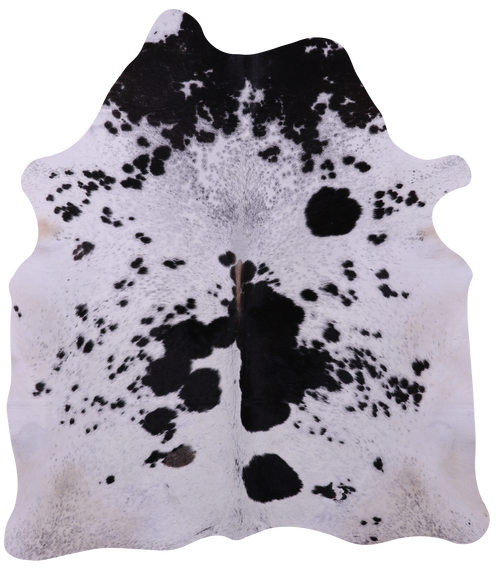 Black Salt & Pepper Natural Cowhide Rug - X-Large 7' 4