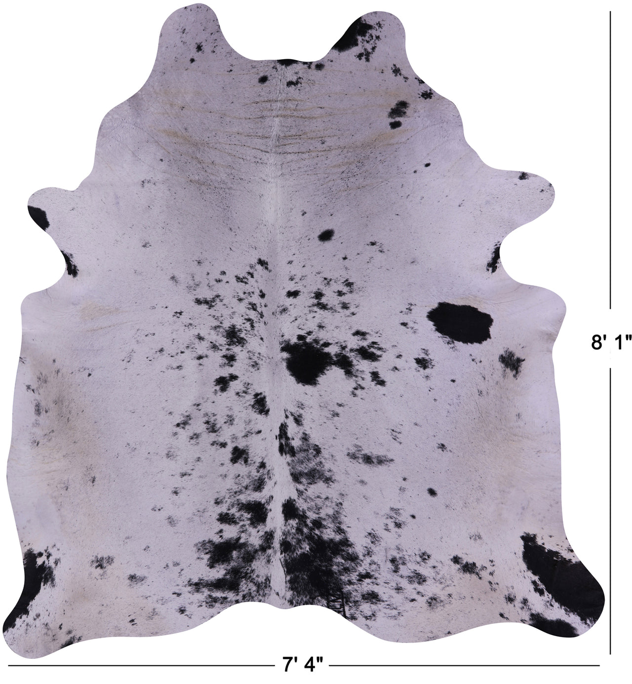 Black Salt & Pepper Natural Cowhide Rug - XX-Large 8' 1"H x 7' 4"W